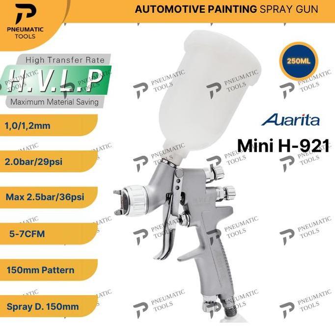 SPRAY GUN AUARITA MINI H921 HVLP - AUTOMOTIVE PAINTING SPRAY GUN H-921 ORIGINAL DAN TERPERCAYA