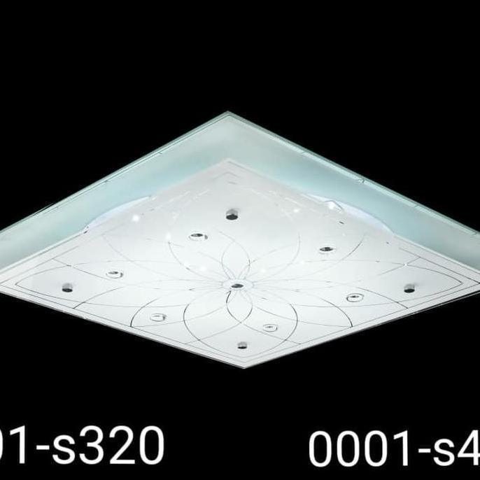 Lampu Plafon Hias Led 3 Warna Kotak Mewah 42 X 42