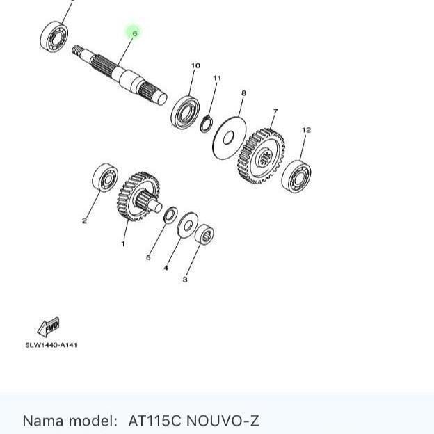 As Roda Belakang Nouvo Z 5MX-E7421-10 Orinal Kode Part 5MX-E7421-10 Suku Cadang Motor Yamaha Orinal 