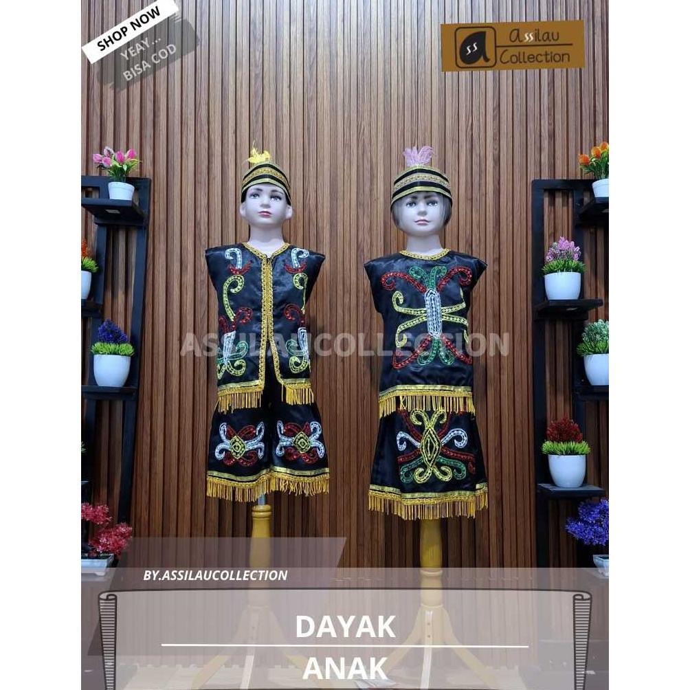 Free Ongkir Baju Adat Dayak Anak Satuan (Laki/Cewek)