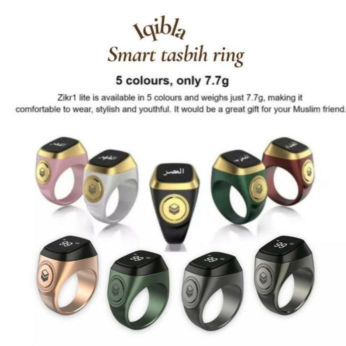 NEW IQIBLA ZIKR RING ALUMINIUM ALLOY DIGITAL TASBIH SMART KONEKSI KE HP ORI