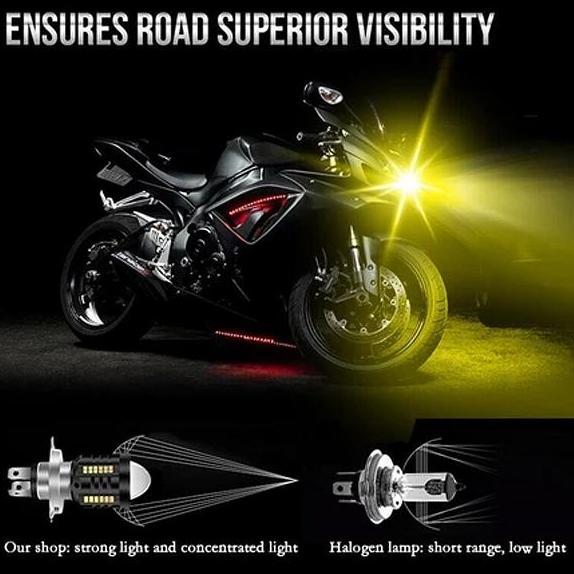 Ready Lampu depan sepeda motor LED Lampu H4 / H6 Dua warna Hi Lo beam Sepeda motor Lampu depan Lampu