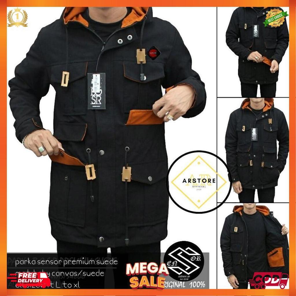 JAKET PARKA SUEDE MAT CANVAS TEBAL ORIGINAL SENSOR / JAKET PARKA / JAKET PARKA PRIA PREMIUM [J3]