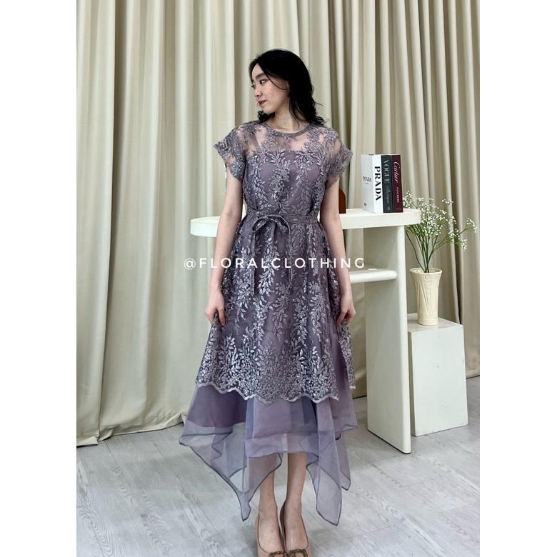Premium F351 Dress Wanita Kondangan Bridesmaid Pesta Mewah Bahan Premium