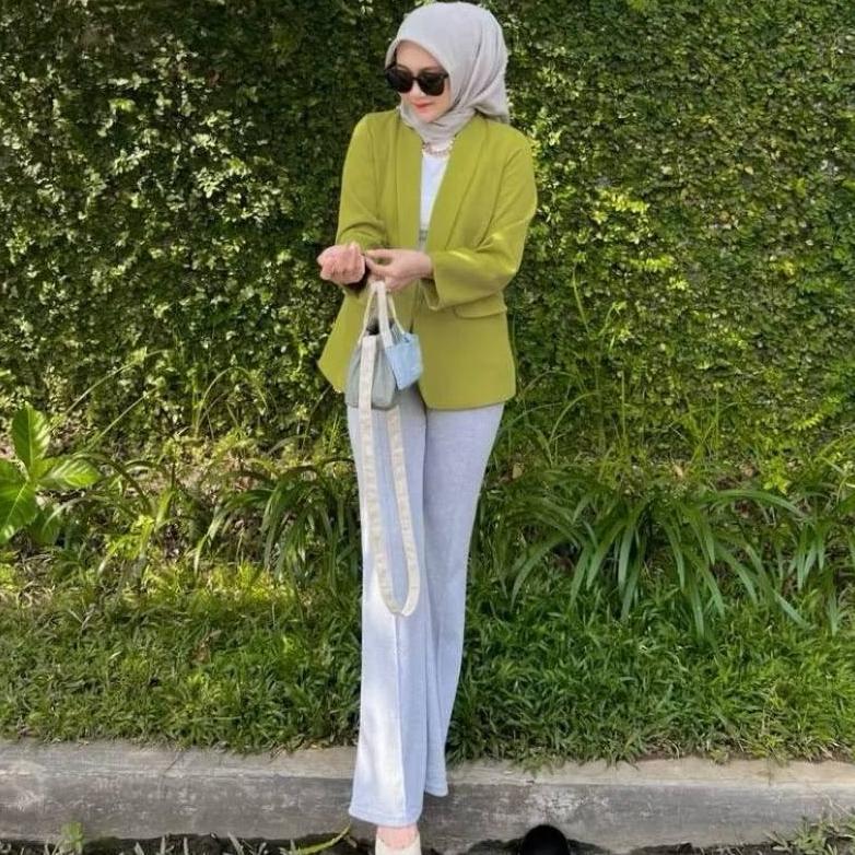 NEW ARRIVAL Blazer Wanita Oversize With Furing - Blazer Kerah Lurus - Jas Blazer Wanita Viral - Oute