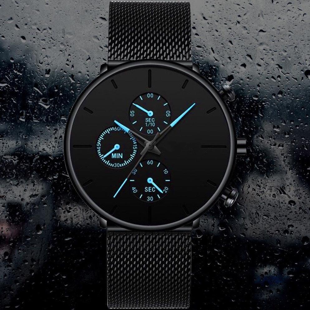 PROMO DGC Jam Tangan Pria  Rantai Stainless Steel Jam Tangan Pria Ikat Pinggang Jam Tangan Fashion A