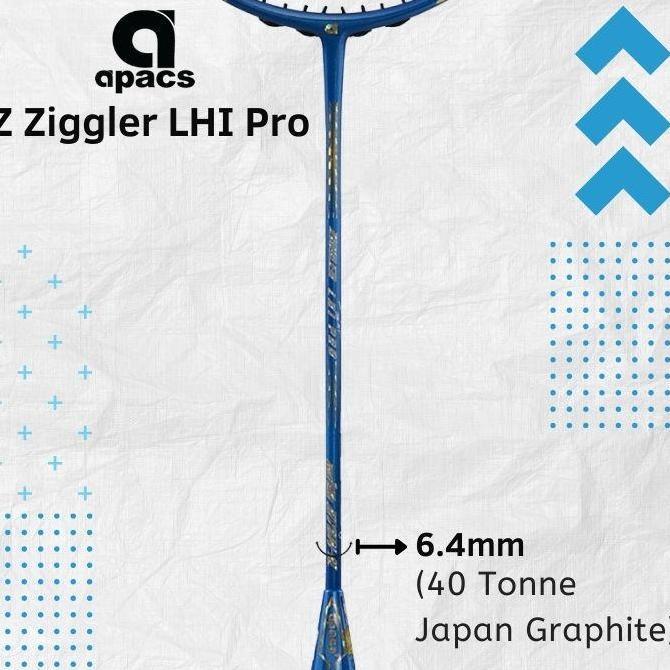 Raket Badminton APACS Z Ziggler LHI Pro Graphite Carbon 38 lbs Blue