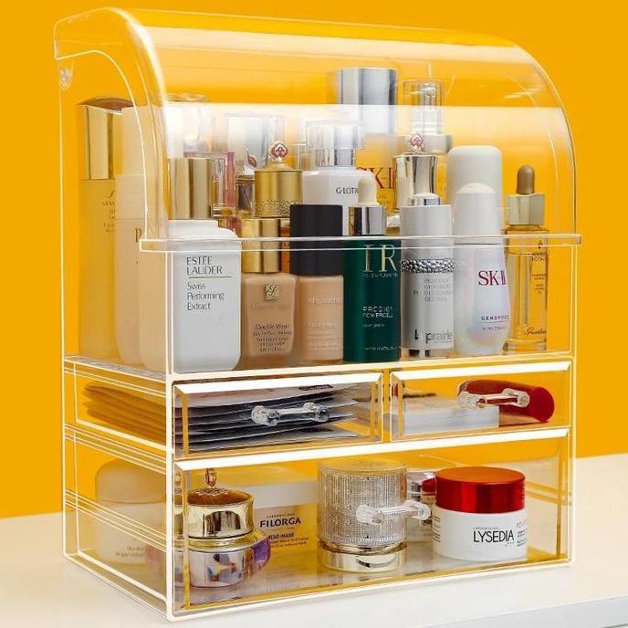 rak Kosmetik Dengan Laci Anti Debu Tempat Make Up Skincare Ra KS