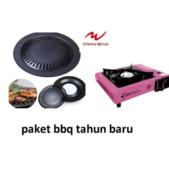 HOT SALE Paket BBQ Spesial Tahun Baru Kompor Portable Dengan BBQ Grill Plate Progas/Niko