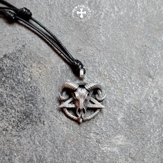 Youboy- Kalung Pentagram Series | Pendant Pentagram Series Hitam Kulit Pria Tali