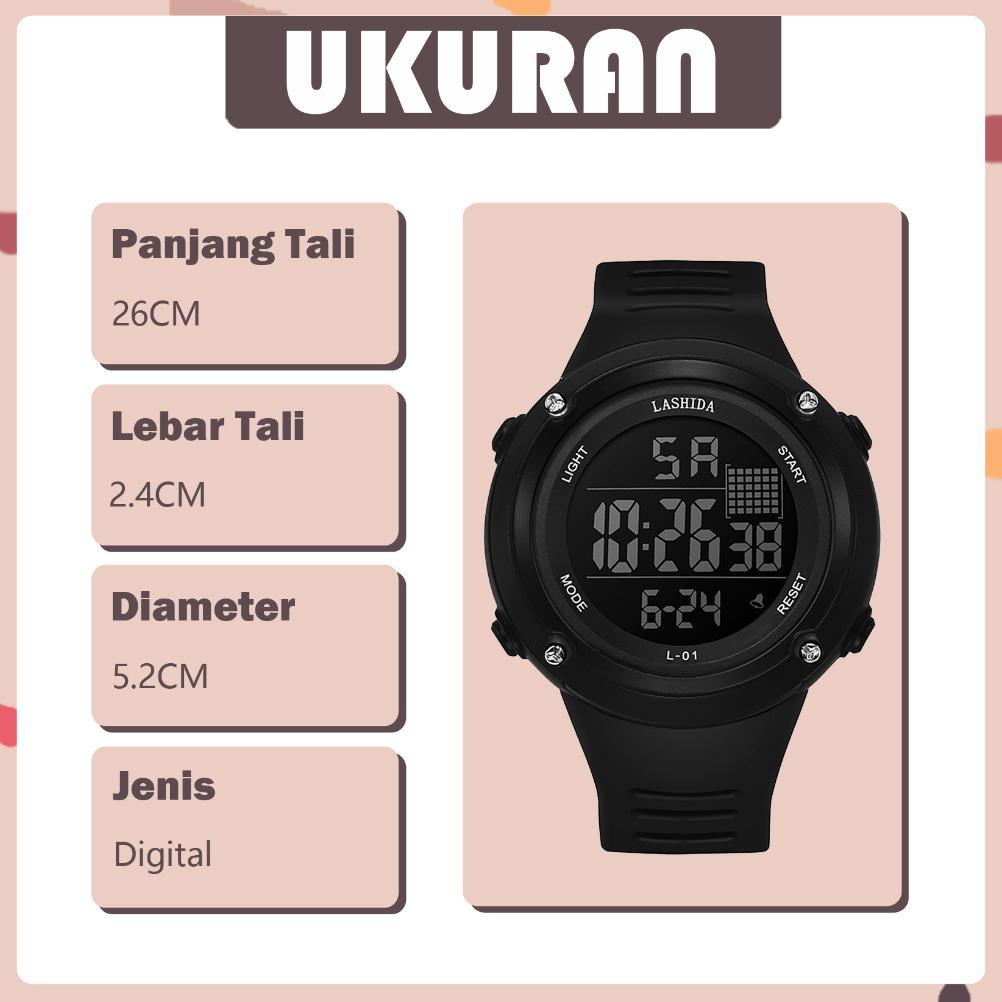 STOK TIPIS Donat - Jam Tangan Pria Anti Air Lashida Digital Sport Gaya Elegan