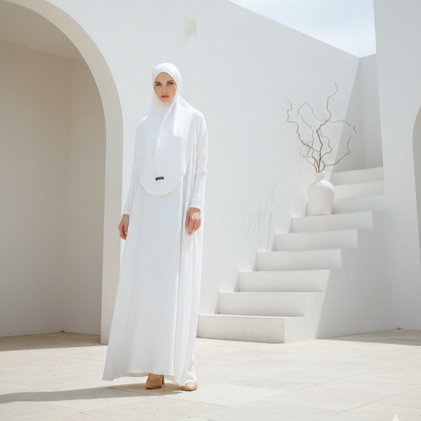 DISKON Gamis Jumbo Syari Set Hijab / Busana Muslimah Polos Syar'i Terbaru / Gamis Wanita Lebaran Put