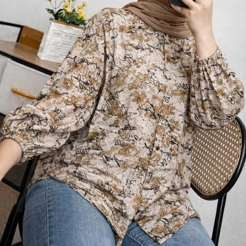 CUCI GUDANG Blouse Rayon Polos Halus - Nyaman untuk Harian Kemeja Rayon Oversized - Ringan, Adem, & 