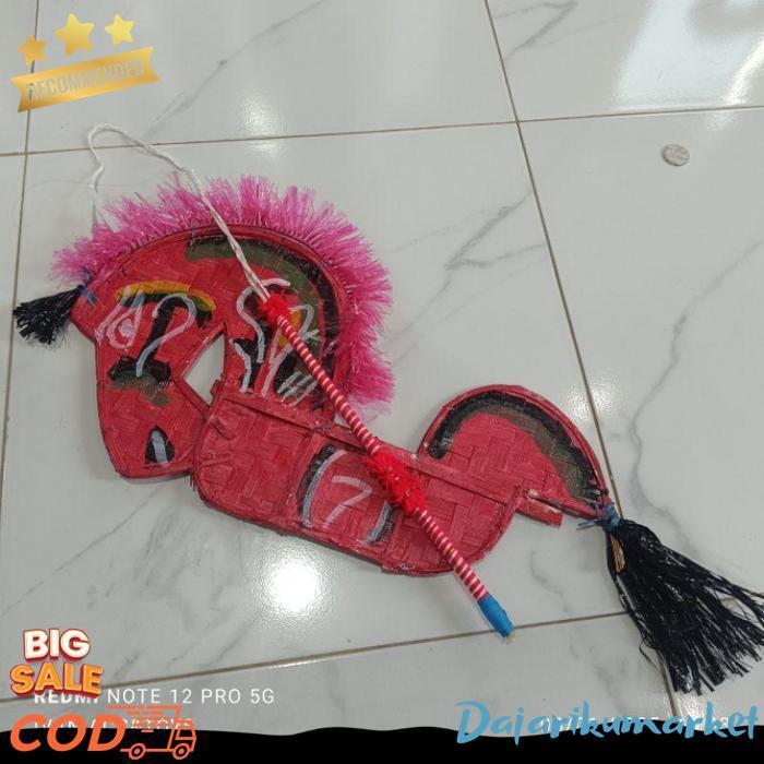Mainan Tradisional Kuda Lumping Bonus Pecut / Kuda Lumping + Cambuk / Pecut