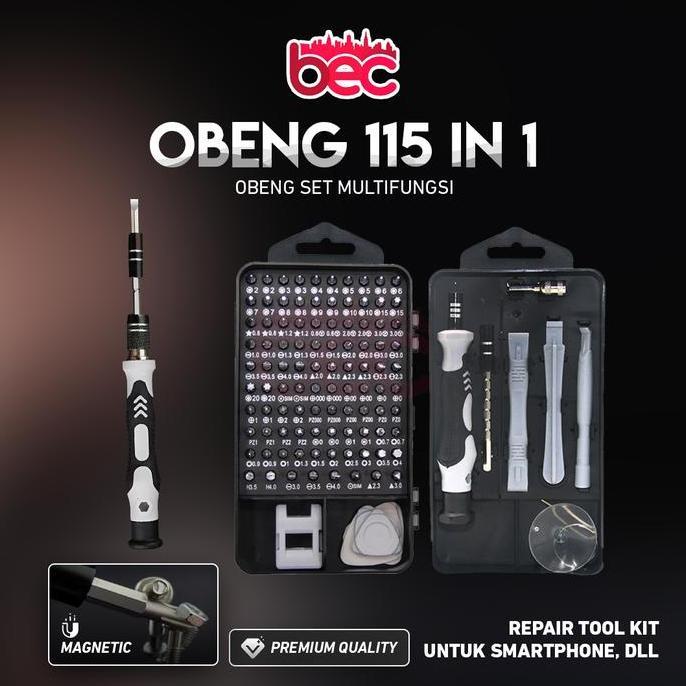 Obeng Set 115 In 1 Hp Full Set Obeng 1 Set Lengkap Service Komputer Laptop Hp - 115 In 1 Allshop