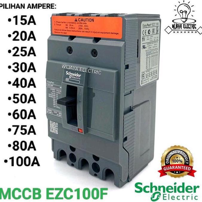 Mccb 50a 3p Schneider Ezc100f3050 / Breaker mccb 3p 50a original Schneider