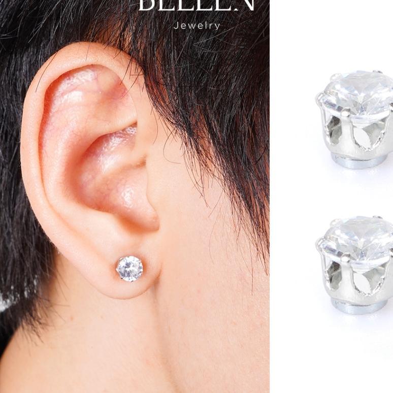 Bellen Anting Permata Magnet Pria Wanita Stainless Steel Anti Karat Magnet Tanpa Tindik - Agie
