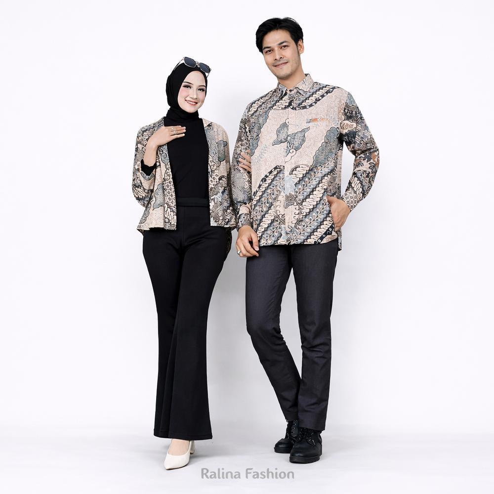 Sale Couple Batik Modern Premium | Kemeja Batik Pria & Blazer Wanita | Baju Couple Pesta Kondangan-R
