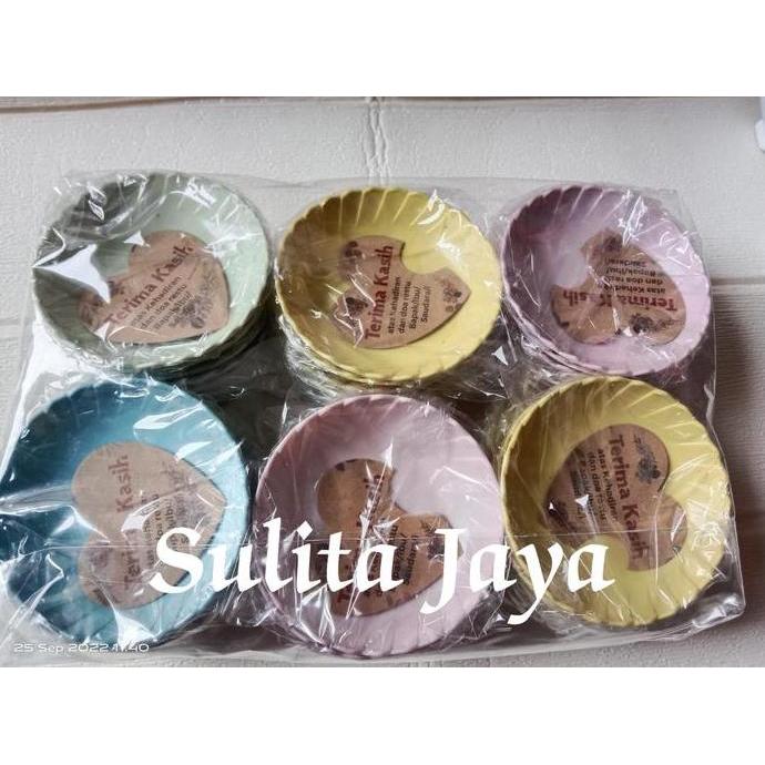 souvenir pernikahan mangkok - souvenir pernikahan mangkok bulat gerigi warna/ mangkok ceper warna so