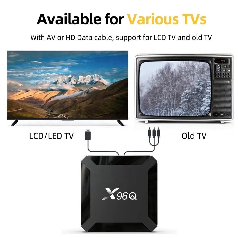 CUCI GUDANG TV BOX X96Q Android  RK3518 WIFI6  TV Box 4K UHD  2G+16G Bluetooth Voice Set Top Box Tv 
