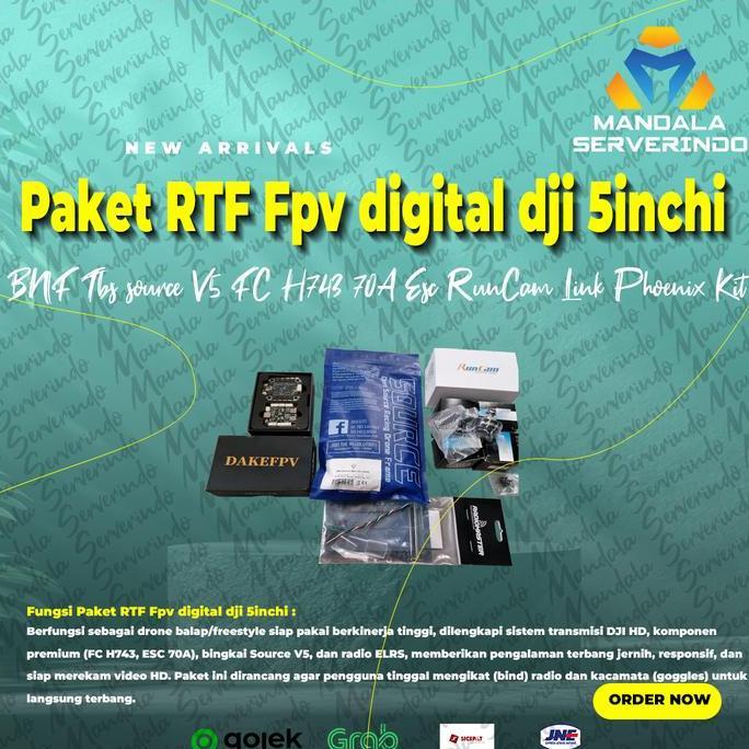 Paket RTF Fpv digital dji 5inchi BNF Tbs source V5 RunCam Link Phoenix Kit HD Digital ELRS