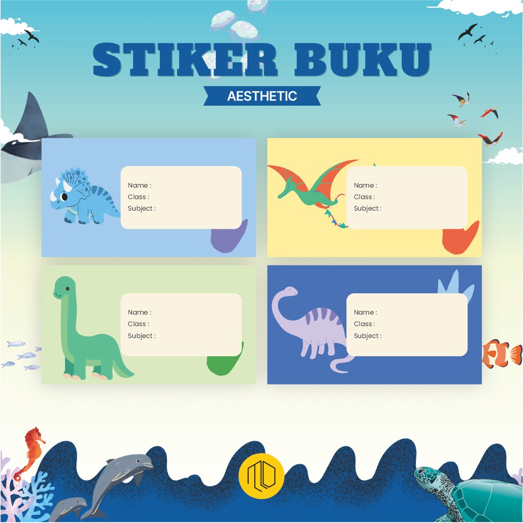 Isi 30 Pcs Stiker Mapel Motif Dinosaurus Sekolah Aesthetic Stiker Mata Pelajaran Sekolah - Stiker Ma