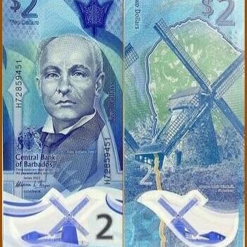 Barbados 2 Dollars 2022 New Polymer Design