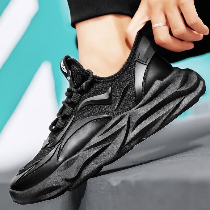 Keeping Sepatu Running Pria Fleksible Sepatu Pria Sneakers Putih Hitam Polos Cowok Sepatu Kets Olahr