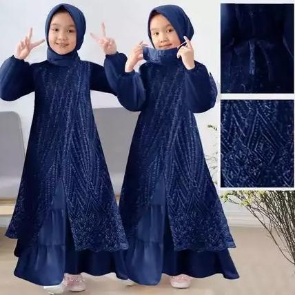 BIG SALE Gamis Anak Perempuan Usia 3-16 Tahun Kids Olivia Dress Bahan Satin Velvet Import Tebal Mix 