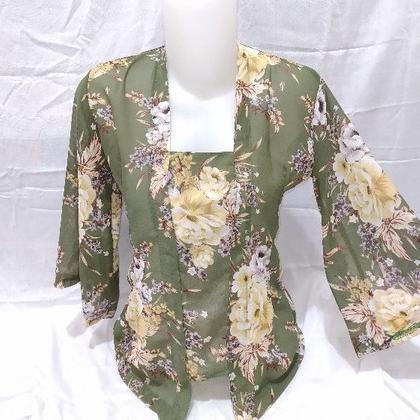 BIG PROMO kebaya sifon motif bunga kebaya sifon murah kebaya sifon jumbo pakaian adat bali tradision