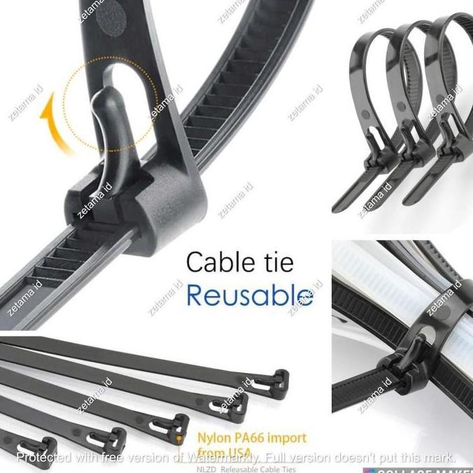 Kabel Ties Reusable Kabel Ties Buka 100pcs/Pak