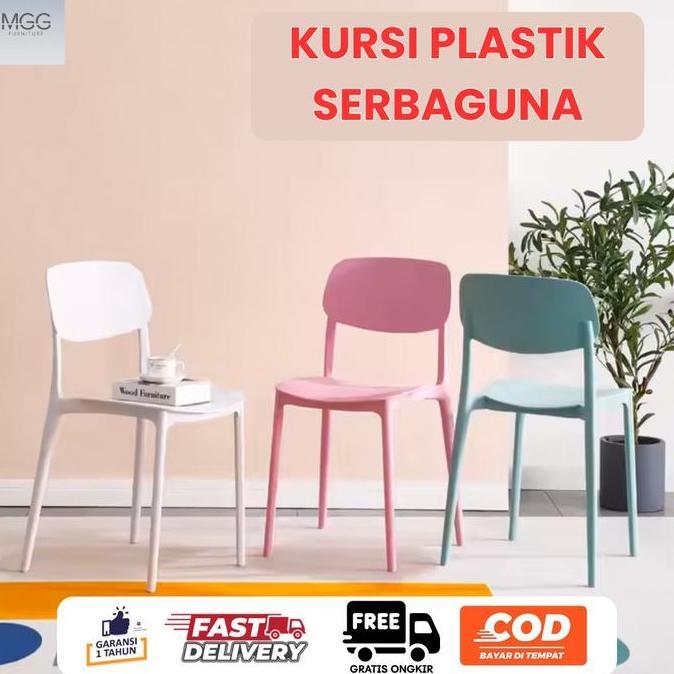 TERLARIS MGG KURSI MAKAN CHAIR TEMPAT DUDUK RUANG MAKAN KURSI KAFE RESTORAN KURSI PLASTIK MINIMALIS 
