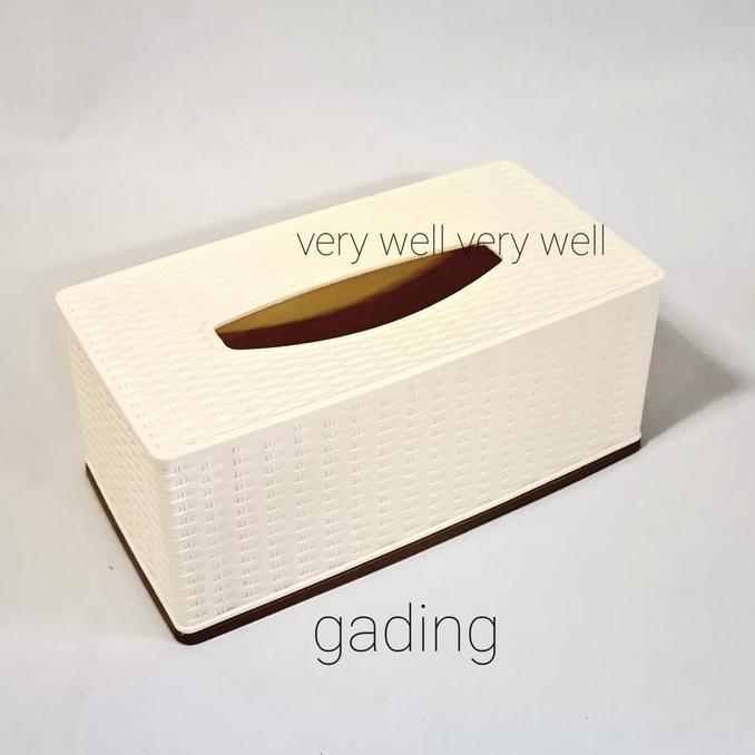 asvita tempat tissue kotak tisu segi motif rotan