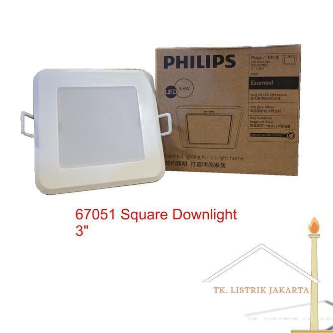 Lampu Philips Downlht Led Plafon 67051 3 3.4W Downlht Kotak