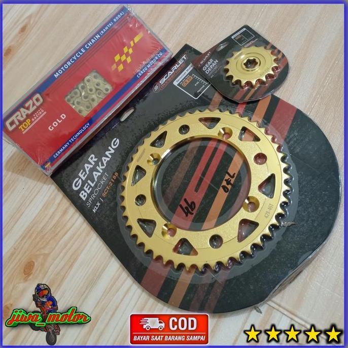 gear set klx 150 scarlet 1 paket
