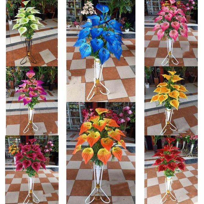 Decor- Rangkaian Bunga Anthurium/Calla Lily/Calla Lilly Artificial 18 Kuntum/Bunga Artificial Anthur
