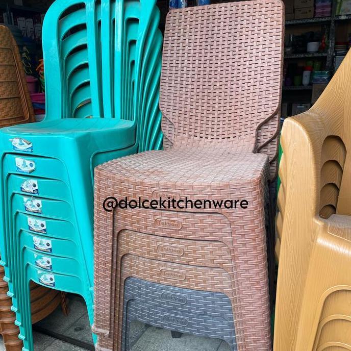 TERLARIS [KHUSUS BANDUNG] TAIWAN PLASTIC KURSI MAKAN KURSI SENDER TAMAN ROTAN ANYAM TABITHA PLASTIK 