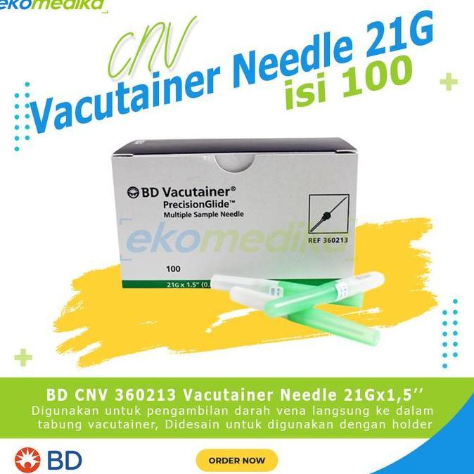 BD CNV 360213 Vacutainer Needle No. 21G isi 100 Pcs ED. 06/2028