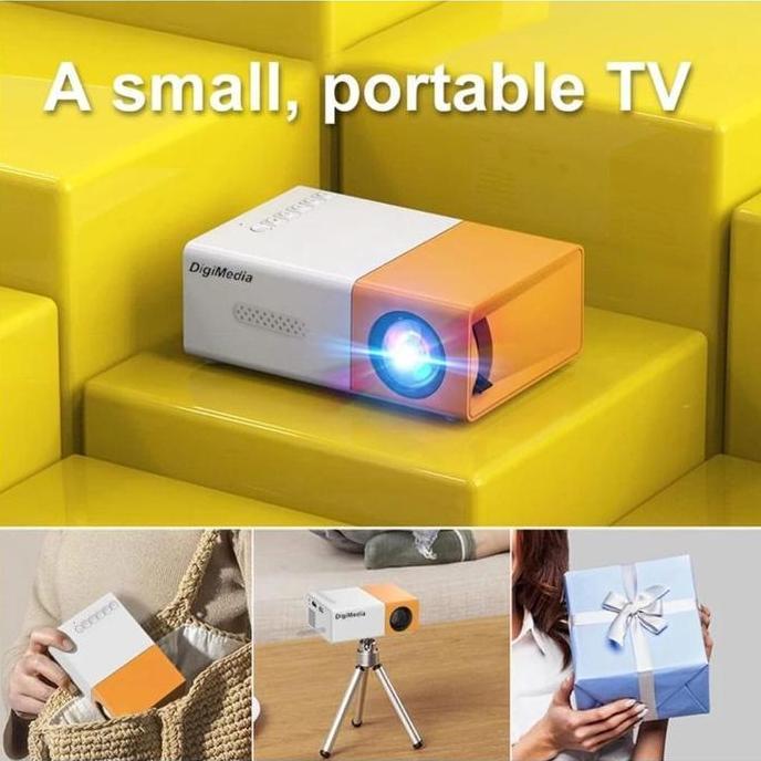Mini Proyektor LED Infocus layar tembok tampilan dinding HM