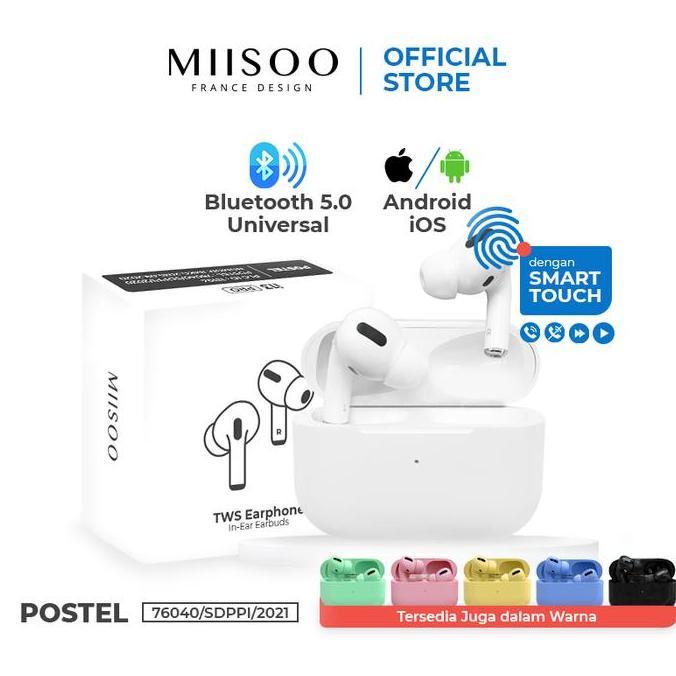 Lansungkirim- Miisoo I13 Pro Macaron I12 Metal Tws Earphone Izin Postel True Wireles