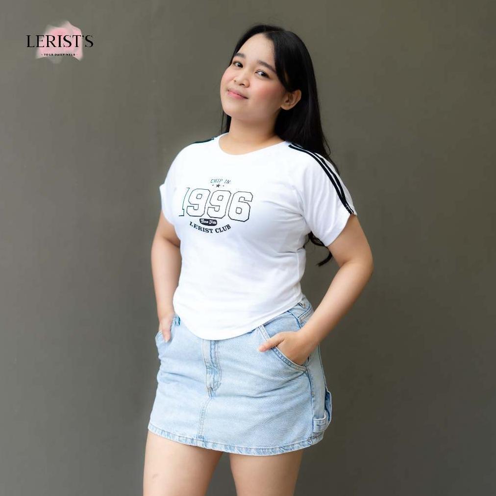 Discount CROP CHIP IN 1996 LERIST CLUB WOMEN - Tshirt Crop Round neck top tee Kaos atasan wanita cot