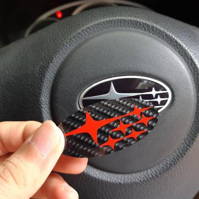 Banivestiwall - Stiker overlay emblem setir Subaru