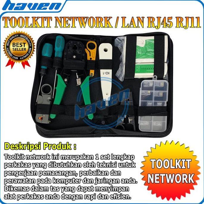 LAN TESTER TOOLKIT NETWORK REPAIR 8 IN 1 / TOOLKIT NETWORK 8IN1 TOOL KIT SET TESTER LAN RJ45 / LAN T
