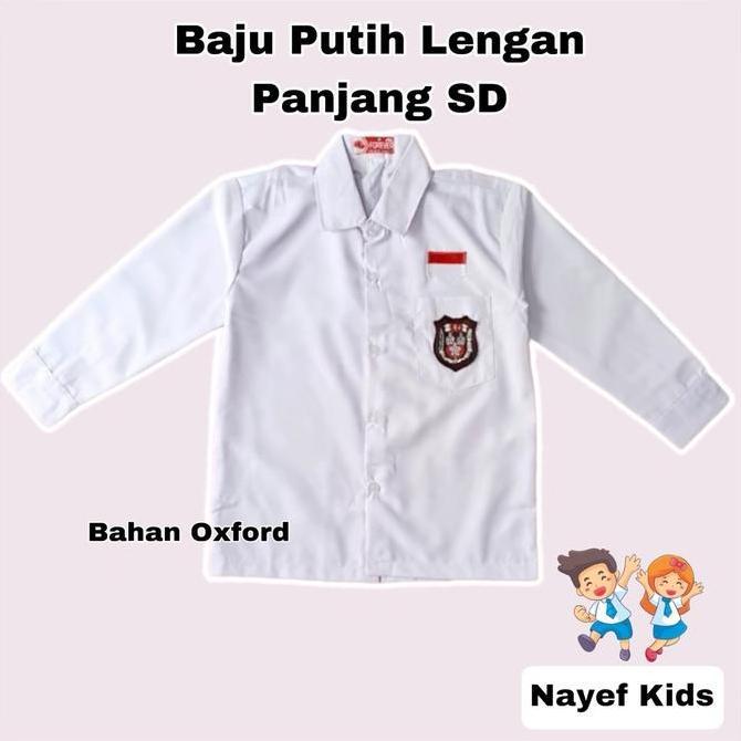 Zzxx- Baju Sekolah Sd Putih Dan Pramuka Siaga Penggalang Dan Pembina Lengan Panjang Atasan Skolah  L