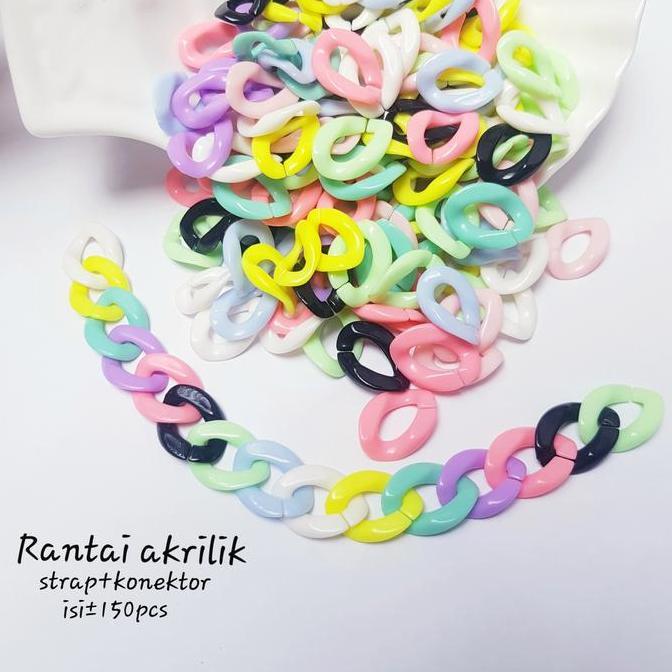 Ready MANIK MOTE RANTAI AKRILIK UNTUK BAHAN STRAP DAN KONEKTOR