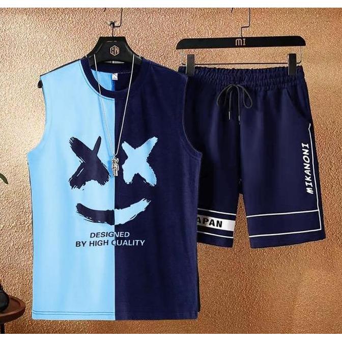 Cod,Bisa- Setelan Mello Singlet Dan Celana Satu Set Cocok Untuk Olahraga Sport
