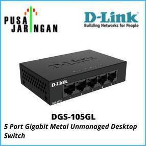 TERBARU - D-LINK DGS-105GL 5-port Gigabit Switch Metal Case Dlink DGS-105 GL