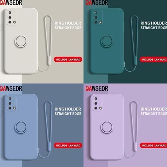 case   untuk Oppo A74 4G 5G A95 Case Candy Ring Stand Bracket Holder TALI Silicone
