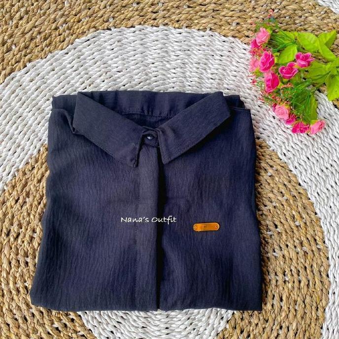 DISKON Baju Atasan Wanita / Long Tunik Muslim Panjang Dewasa / Baju Tunik Wanita   Crinkle Airflow F