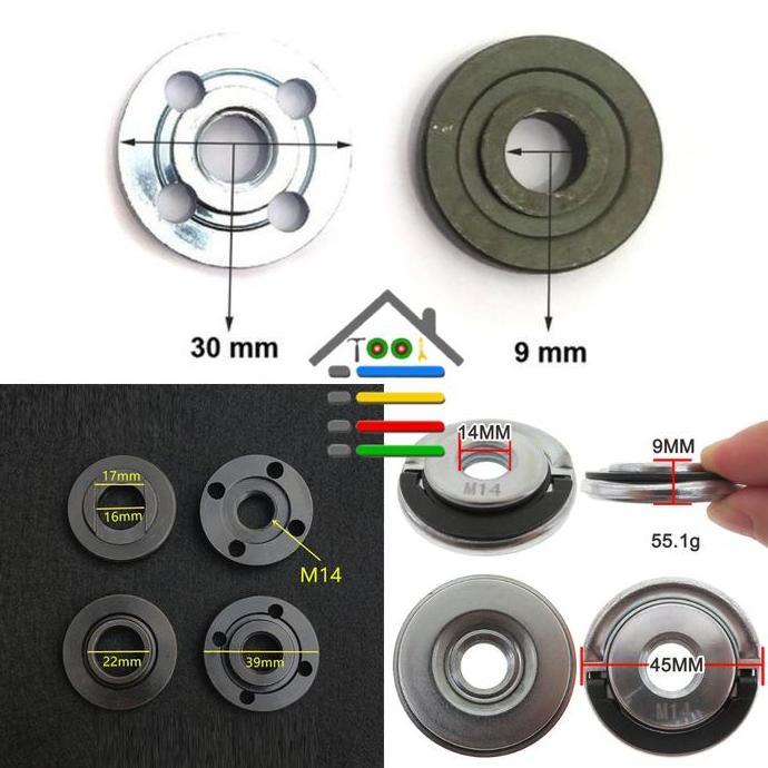 JAOPMAM MUR GERINDA INNER OUTER M10 & M14 ATAS BAWAH SET PENJEPIT GERINDA PROTOK